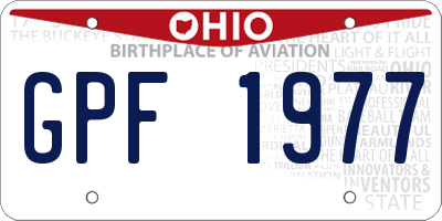 OH license plate GPF1977