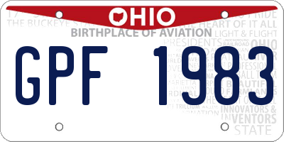 OH license plate GPF1983