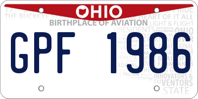 OH license plate GPF1986