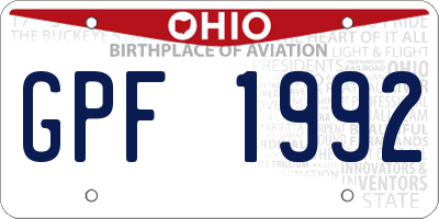 OH license plate GPF1992