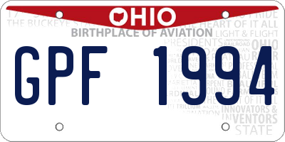 OH license plate GPF1994