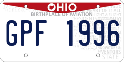 OH license plate GPF1996