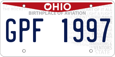 OH license plate GPF1997