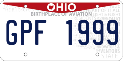 OH license plate GPF1999
