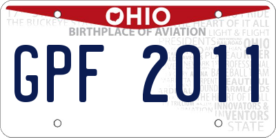 OH license plate GPF2011