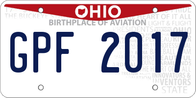 OH license plate GPF2017