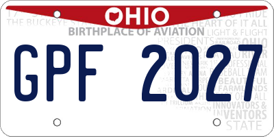 OH license plate GPF2027