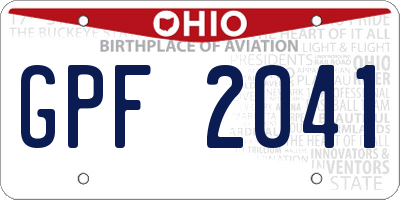 OH license plate GPF2041