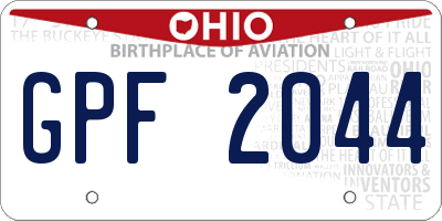OH license plate GPF2044
