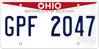 OH license plate GPF2047