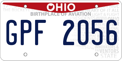 OH license plate GPF2056