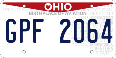 OH license plate GPF2064