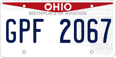 OH license plate GPF2067