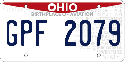 OH license plate GPF2079
