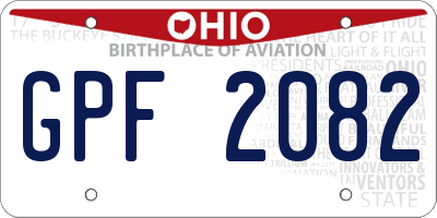 OH license plate GPF2082