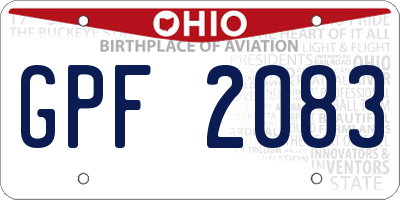 OH license plate GPF2083