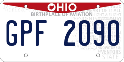 OH license plate GPF2090