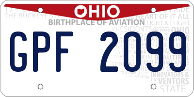 OH license plate GPF2099