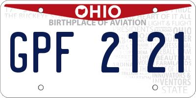 OH license plate GPF2121