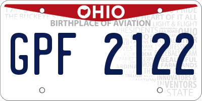OH license plate GPF2122