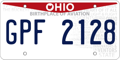 OH license plate GPF2128