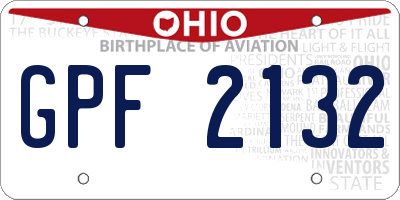 OH license plate GPF2132