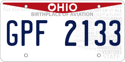 OH license plate GPF2133