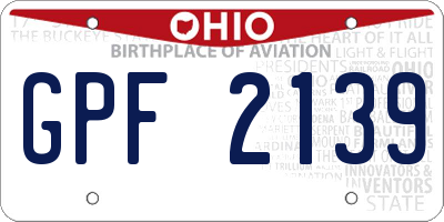 OH license plate GPF2139