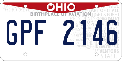 OH license plate GPF2146