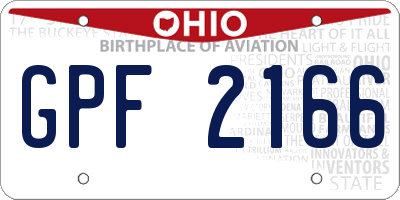 OH license plate GPF2166