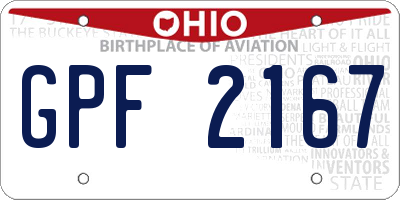 OH license plate GPF2167