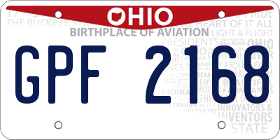 OH license plate GPF2168