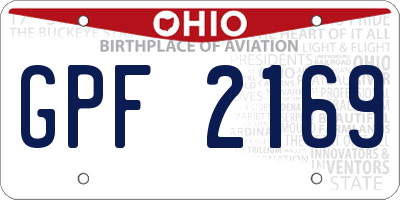 OH license plate GPF2169