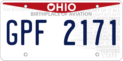 OH license plate GPF2171