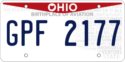 OH license plate GPF2177