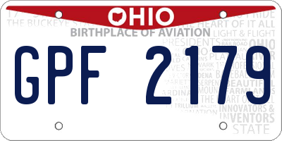 OH license plate GPF2179