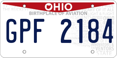 OH license plate GPF2184
