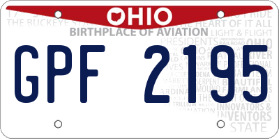 OH license plate GPF2195