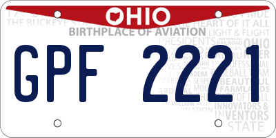 OH license plate GPF2221