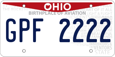 OH license plate GPF2222