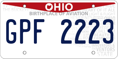 OH license plate GPF2223
