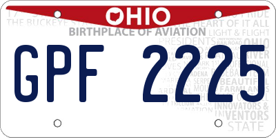 OH license plate GPF2225