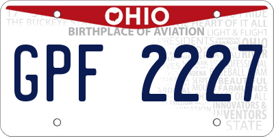 OH license plate GPF2227