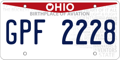OH license plate GPF2228