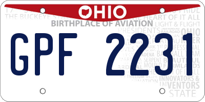 OH license plate GPF2231