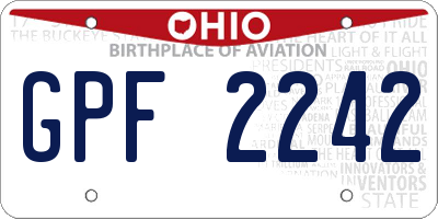 OH license plate GPF2242