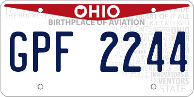 OH license plate GPF2244