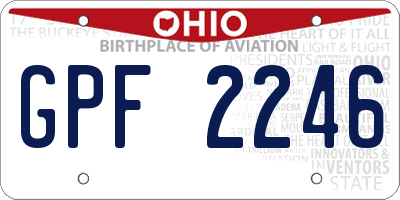 OH license plate GPF2246