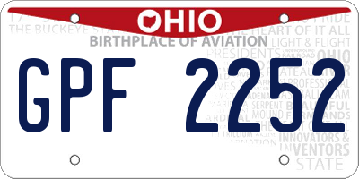 OH license plate GPF2252