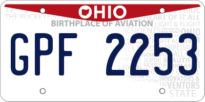 OH license plate GPF2253